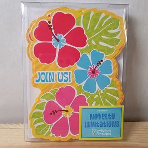 Novelty Invitations Hawaiian Flowers NEW